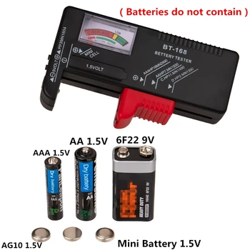 Цифровой тестер батареи BT-168 Проверка напряжения для 9 В 1,5 В Кнопочный элемент Перезаряжаемый AAA AA C D Универсальный тест батареи 6