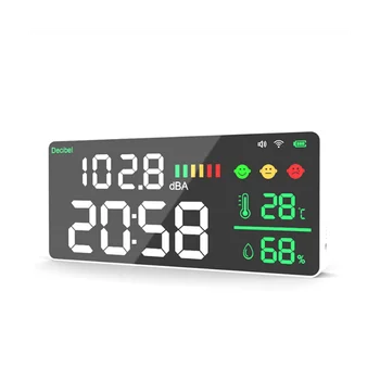 Цифровой шумомер в децибелах TUYA Wifi, Интеллектуальный Тестер шума, Монитор температуры и влажности, светодиодный экран 11