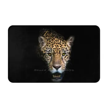 Черный Мягкий Коврик Для Ног Товары Для Комнаты Ковер Giaguaro Panthera Leo Животное Дикий Лев Тигр Африка Кошачий Гепард Кошачьи Глаза Лес 2