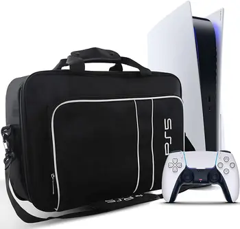 Чехол для переноски PS5, Дорожная сумка для хранения консольных дисков PS5 / Цифрового издания и контроллеров, Защитная сумка через плечо для PS5, 5