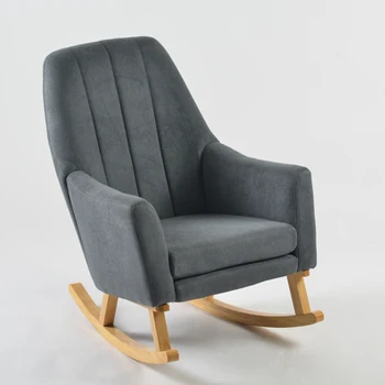 Широкое кресло-качалка с высокой спинкой, повседневное кресло, кресло для гостиной, изготовленное из износостойкой ткани, широкое сиденье-ковш. 4