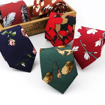 Шифоновый галстук в виде цветка, классический галстук из полиэстера с цветочным рисунком, милые модные мужские галстуки шириной 7 см, дизайнерские галстуки ручной работы. 6
