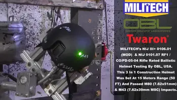 Шлем MILITECH FAST High Cut 3 В 1 NIJ 0101.06 III + и NIJ 0101.07 RF1 NIJ 0106.01 (MOD), совместимый с тестовым Видео, представленным OBL 13