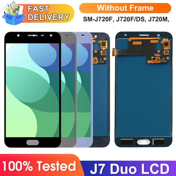 Экран дисплея J720, для Samsung Galaxy J7 Duo J720 J720F Замена ЖК-дисплея С Сенсорным экраном Digitizer В сборе 15