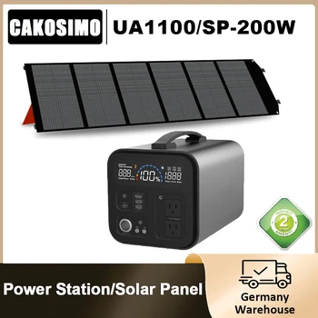Электростанция Cakosimo 280800 мАч С Солнечной Панелью Мощностью 200 Вт И Портативным Солнечным Генератором Мощностью 1000 Вт, Питающим Автомобильный Холодильник, Телевизор, Беспилотные Ноутбуки 18