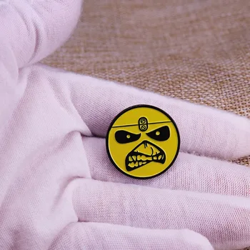 эмалевая булавка с предупреждающими надписями о ядерном излучении, желтая круглая брошь-значок