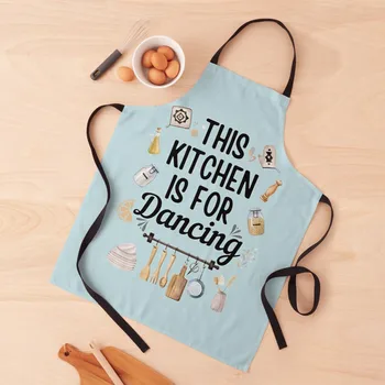 Эта кухня предназначена для танцев На синем фартуке, униформе шеф-повара, женском непромокаемом фартуке, кухонном оборудовании для ресторана, женском кухонном фартуке 9
