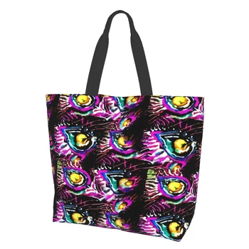 Яркие сумки-тоут Peapock Art для женщин, многоразовые продуктовые сумки, большие сумки для покупок
